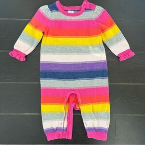 GAP Pink and Yellow Bodysuit One Piece with Long Sleeves